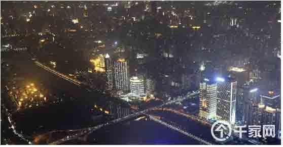 珠江广州大桥江段夜景